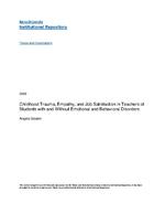 Childhood trauma, empathy, and job satisfaction in teachers of students with and without emotional and behavioral disorders
